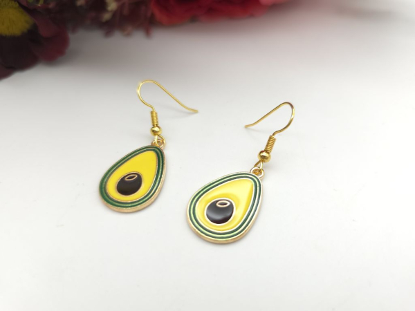 Avocado Ohrringe goldfarben gelb grün